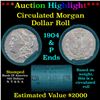 ***Auction Highlight***  Bank Of America Morgan silver dollar roll, 20 coin 1904 & 'P' Ends (fc)