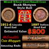 Mixed small cents 1c orig shotgun roll, 1911-d Wheat Cent, 1897 Indian Cent other end, McDonalds Wra