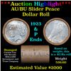 ***Auction Highlight*** Full solid Peace Silver Dollar roll, 20 coin 1923 & 'P' Ends (fc)