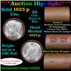 ***Auction Highlight*** Full solid date Uncirculated 1923-p Peace silver dollar roll, 20 coins (fc)