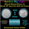 ***Auction Highlight*** Bank Of America Morgan/Peace silver dollar roll, 20 coin 1888 & 'P' End