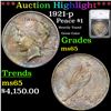 ***Auction Highlight*** 1921-p Peace Dollar 1 Graded ms65 By SEGS (fc)