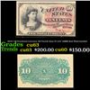Image 1 : 1870's US Fractional Currency 10¢ Fourth Issue Fr-1257 40MM Seal Watermarked Grades Select CU