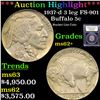 ***Auction Highlight*** 1937-d 3 leg Buffalo Nickel FS-901 5c Graded Select Unc By USCG (fc)