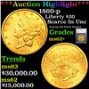 ***Auction Highlight*** 1860-p Gold Liberty Double Eagle 20 Graded ms62+ By SEGS (fc)