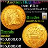***Auction Highlight*** 1801 Draped Bust $10 Gold Eagle BD-2 Graded ms62 details By SEGS (fc)