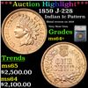 Image 1 : ***Auction Highlight*** 1859 Indian 1c Pattern J-228 1c Graded ms64+ By SEGS (fc)