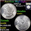 Image 1 : ***Auction Highlight*** 1882-p Morgan Dollar $1 Graded GEM+ Unc By USCG (fc)