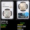 Image 1 : NGC 1926-p Peace Dollar $1 Graded ms64 By NGC