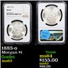 Image 1 : NGC 1885-o Morgan Dollar $1 Graded ms63 By NGC