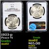 Image 1 : NGC 1923-p Peace Dollar $1 Graded ms62 By NGC