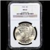 Image 2 : NGC 1923-p Peace Dollar $1 Graded ms62 By NGC