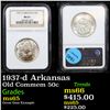 Image 1 : NGC 1937-d Arkansas Old Commem Half Dollar 50c Graded ms65 By NGC