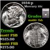 Image 1 : 1934-p Mercury Dime 10c Graded ms66+ fsb By SEGS