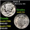 Image 1 : 1945-d Mercury Dime 10c Grades GEM+ FSB