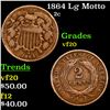 Image 1 : 1864 Lg Motto Two Cent Piece 2c Grades vf, very fine