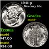 Image 1 : 1941-p Mercury Dime 10c Grades GEM+ Unc
