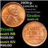 Image 1 : 1909-p Lincoln Cent 1c Grades GEM Unc RB