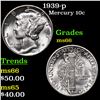 Image 1 : 1939-p Mercury Dime 10c Grades GEM+ Unc