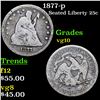 Image 1 : 1877-p Seated Liberty Quarter 25c Grades vg+