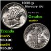 Image 1 : 1938-p Mercury Dime 10c Grades Choice+ Unc
