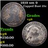 Image 1 : 1819 sm 9 Capped Bust Quarter 25c Grades vg, very good