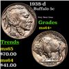 Image 1 : 1938-d Buffalo Nickel 5c Grades Choice+ Unc