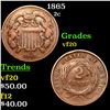 Image 1 : 1865 Two Cent Piece 2c Grades vf, very fine