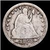 Image 2 : 1853-o arrow & rays Seated Liberty Quarter 25c Grades f+