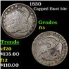 Image 1 : 1830 Capped Bust Half Dollar 50c Grades f+