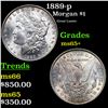 Image 1 : 1889-p Morgan Dollar $1 Grades GEM+ Unc