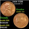 Image 1 : 1909 VDB Lincoln Cent 1c Grades GEM+ Unc BN