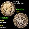 Image 1 : 1909-p Barber Half Dollars 50c Grades vg, very good