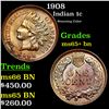 Image 1 : 1908 Indian Cent 1c Grades GEM+ Unc BN