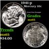 Image 1 : 1941-p Mercury Dime 10c Grades GEM Unc