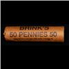 Image 4 : Mixed small cents 1c orig shotgun roll, 1919-s Wheat Cent, 1863 Indian Cent other end, brinks Wrappe
