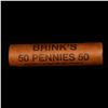 Image 4 : Mixed small cents 1c orig shotgun roll, 1919-d Wheat Cent, 1860 Indian Cent other end, brinks Wrappe