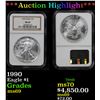 Image 1 : ***Auction Highlight*** NGC 1990 Silver Eagle Dollar $1 Graded ms69 By NGC (fc)