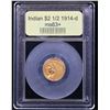 Image 4 : ***Auction Highlight*** 1914-d Gold Indian Quarter Eagle $2 1/2 Graded Select+ Unc By USCG (fc)