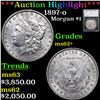 Image 1 : ***Auction Highlight*** 1897-o Morgan Dollar $1 Graded Select Unc By USCG (fc)