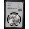 Image 2 : NGC 1923-p Peace Dollar $1 Graded ms63 By NGC