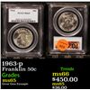 Image 1 : PCGS 1963-p Franklin Half Dollar 50c Graded ms65 By PCGS
