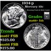Image 1 : 1934-p Mercury Dime 10c Grades GEM++ FSB By SEGS