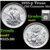 Image 1 : 1935-p Texas Old Commem Half Dollar 50c Graded ms67 By SEGS