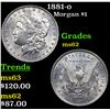 Image 1 : 1881-o Morgan Dollar $1 Grades Select Unc