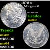Image 1 : 1878-s Morgan Dollar $1 Grades Choice+ Unc