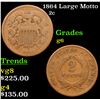 Image 1 : 1864 Large Motto Two Cent Piece 2c Grades g+