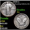 Image 1 : 1918-s Standing Liberty Quarter 25c Grades f+