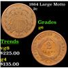 Image 1 : 1864 Large Motto Two Cent Piece 2c Grades g+