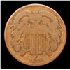 Image 2 : 1864 Large Motto Two Cent Piece 2c Grades g+